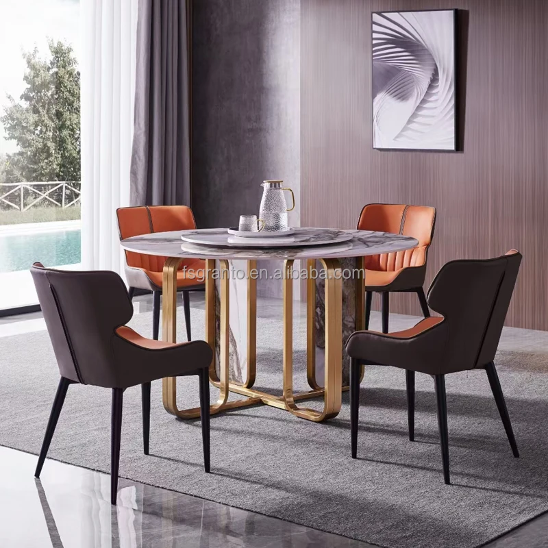 Foshan, China Stainless Steel + Carbon Rock Plate Table and Chairs Dining  Furniture - China New Style Table, Hot Sale Table