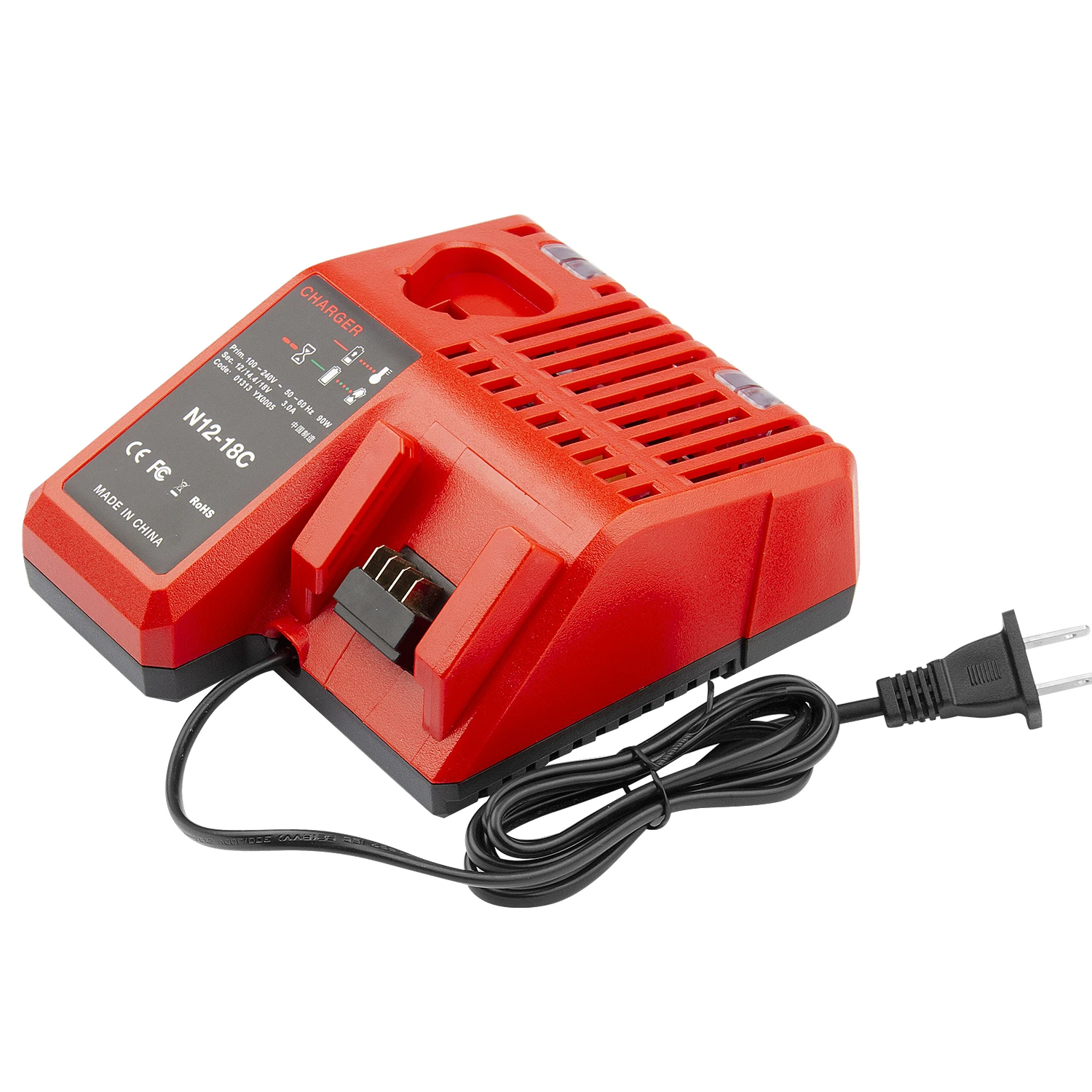 Li-ion Battery Charger for Milwaukee M12 M18 48-11-1815 48-11-1828 48-11-2401 48-11-2402