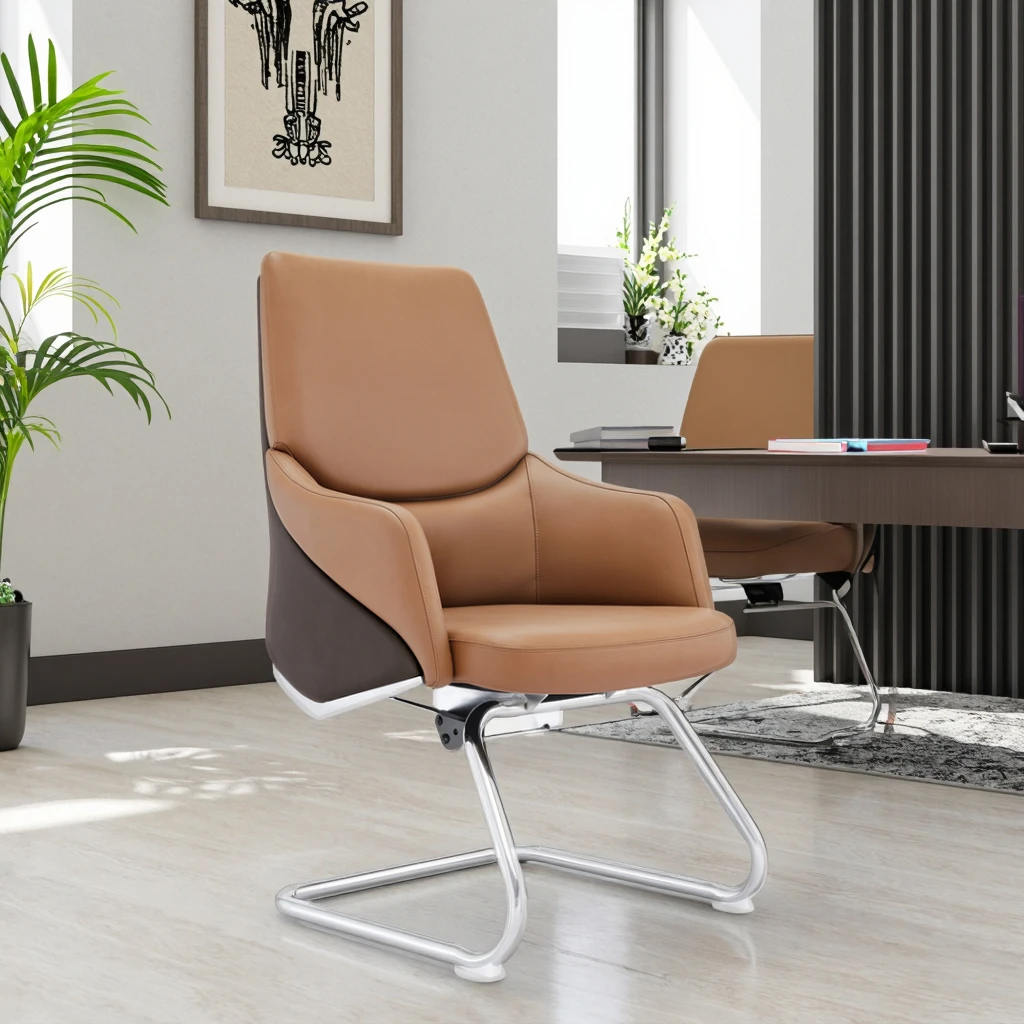 Executive Style Chrome Frame Chair Thickened Plywood Core Conference Room Seating Solution 5