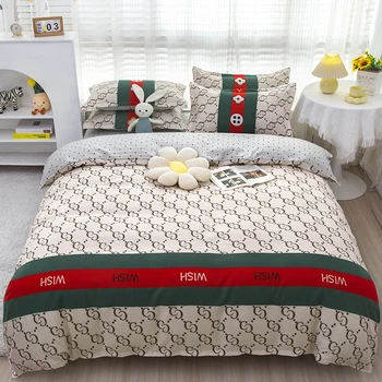 2025 New Plant Cashmere Student Home Four Piece Set Flower Pattern