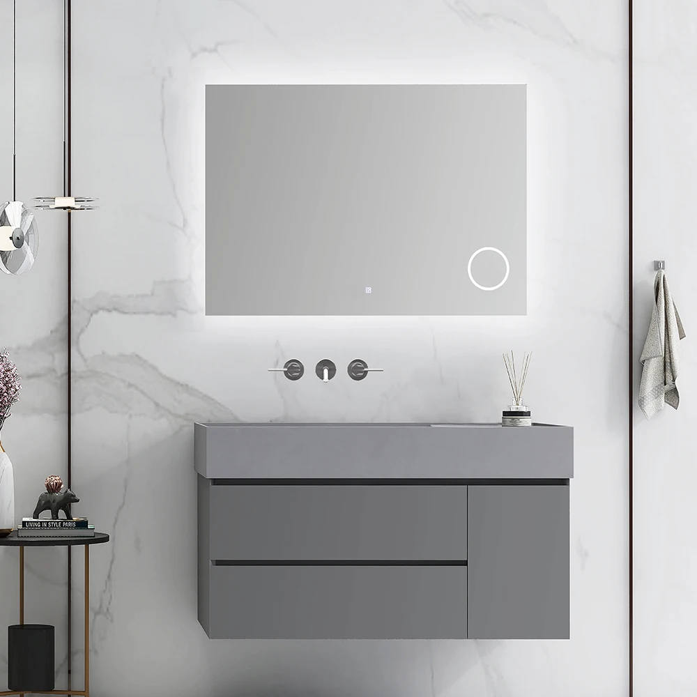 Grey Painting Bathroom Cabinets