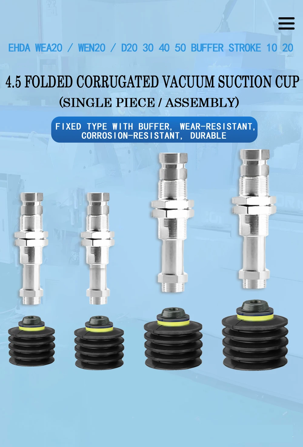 Black Rubber Vacuum Suction Cups Manufacturer China Corrugated Bellow
