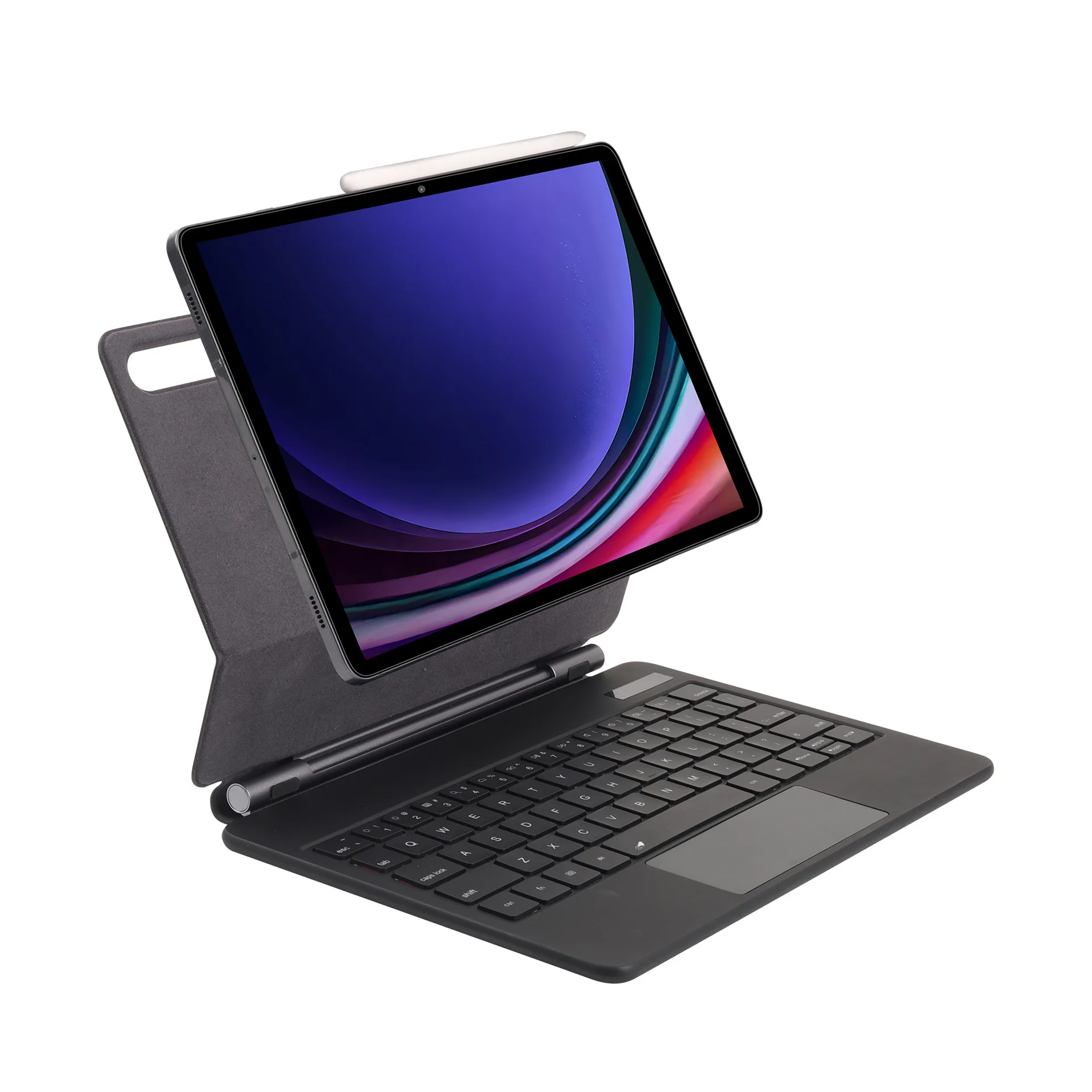 Magic Keyboard Case for Samsung S7S8/S7FE for Blue Tooth Magnetic Multi Gesture Touch Control Pencil Slot RGB Backlit Laudtec