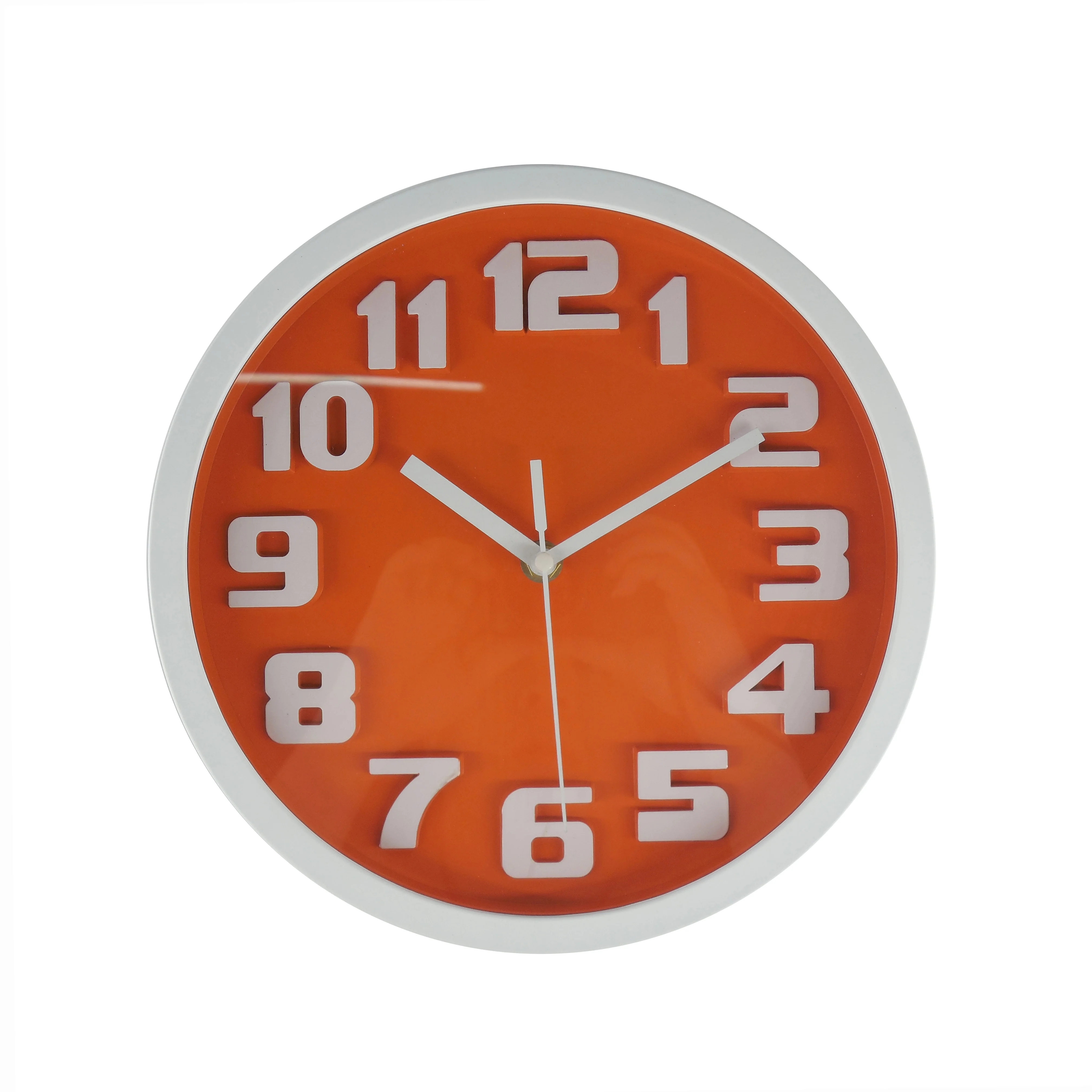 10 Inch Simple Design 3D Number Plastic Wall Clock With Large Number for Old People