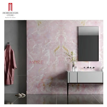 pink onyx book math large format ceramic slab big size bathroom wall tile