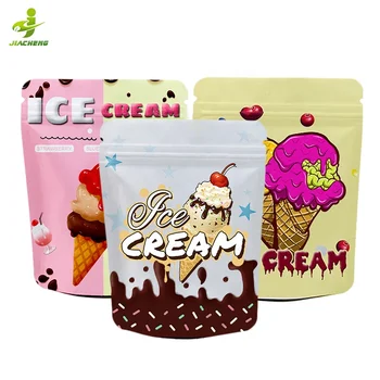 Custom Logo packaging 1oz 28g / 7 gram / 4x5 inch 3.5 g edible candy ice cream smell proof zipper mylar plastic bag