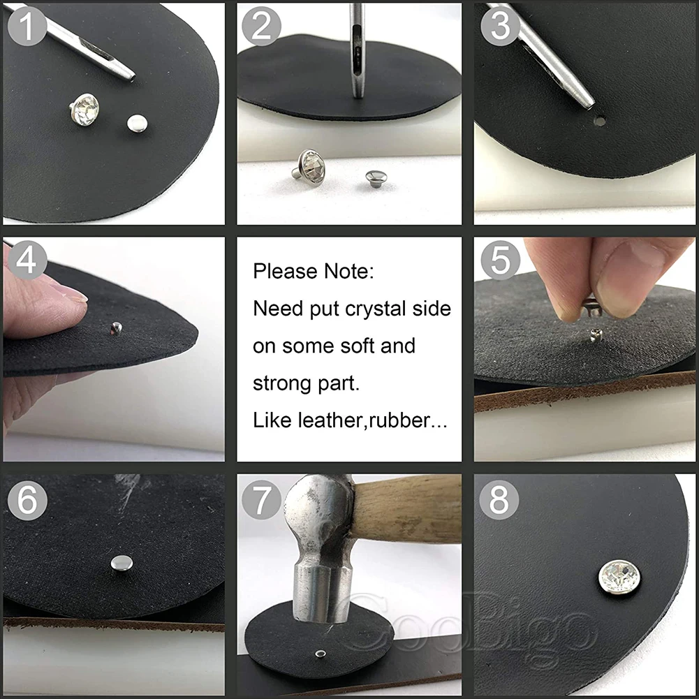 1000 шт. металлические Кристальные шпильки стразы заклепка двойная крышка гвозди кожаные шипы заклепки для одежды обуви сумки Декор поделки «сделай сам» 5 мм-11 мм