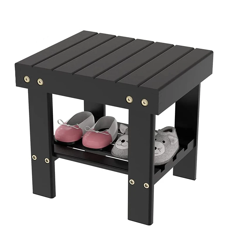 Wholesale Bamboo Potty Training Stool for Kids Toddlers Shower Foot Rest Foot Rest Shaving Stool with Storage Shelf