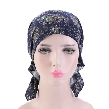 Hot New Print Ladies Headscarf Hat Bonnet Knot Beanie African Head Scarf Muslim Turban