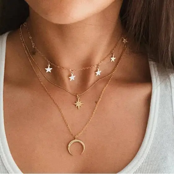 Letter Cross Lock Key Pendant Necklace 