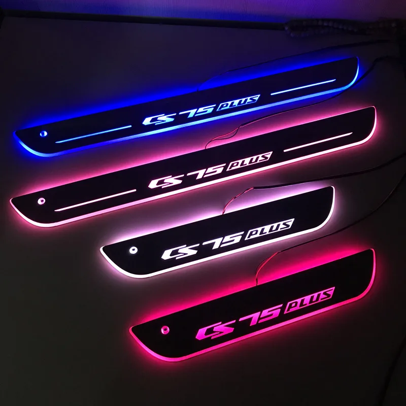 Wireless Wired Rgb Illuminated Streamer Dynamic Custom Car Logo Pedal Door Sill Plates