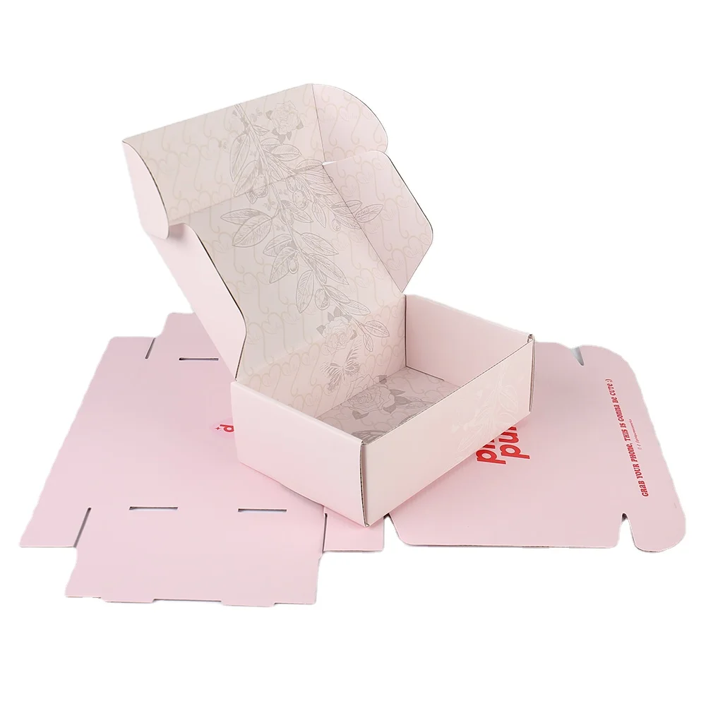 Individuelle rosa Wellpapp-Versand-Mailbox Faltschachtel Individuelle Geschenkverpackungsschachtel aus Papier für Parfüm