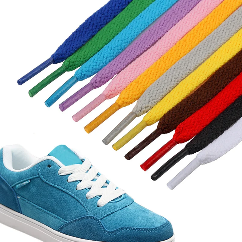 Unisex Flat Solid Shoelaces Casual Sport Bootlace Sneaker Shoe Laces Rope Ties 