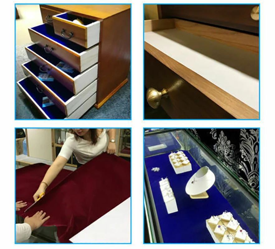 Многоцветная Флокированная войлочная самоклеящаяся ткань для украшения ящика