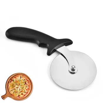 Amazon Basics Black Handle Stainless Steel Pizza Cutter Wheel