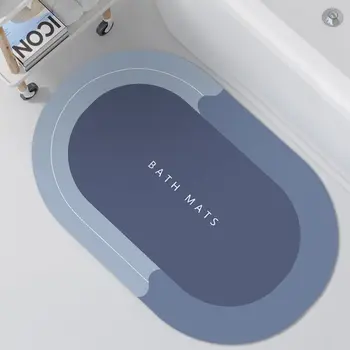 Soft Nano Design Comfy Absorbing Non Anti Slip Quick Drying Super Absorbent Diatomite Bath Mat Bathroom Mat Shower Mat Set