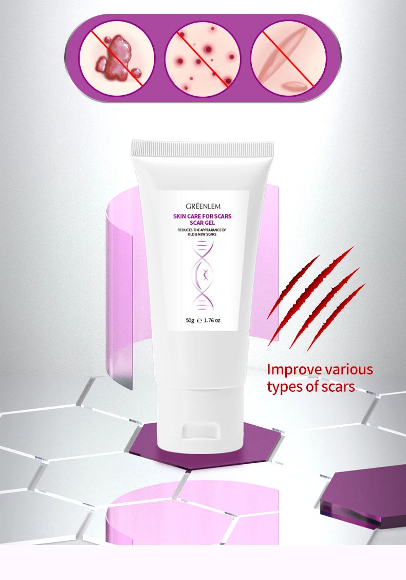Rapid Repair Scar Stretch Mark Removal Gel Allantoin Glycerin Onion Extract-Fast Absorbing Invisible Layer for Face Body All(pic2)