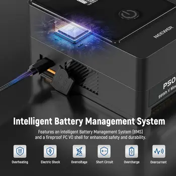 NEEWER 6800mAh 99Wh 14.5V Fast Charging Mini V Mount Battery PS099E With Type C Cable and OLED Display detail image