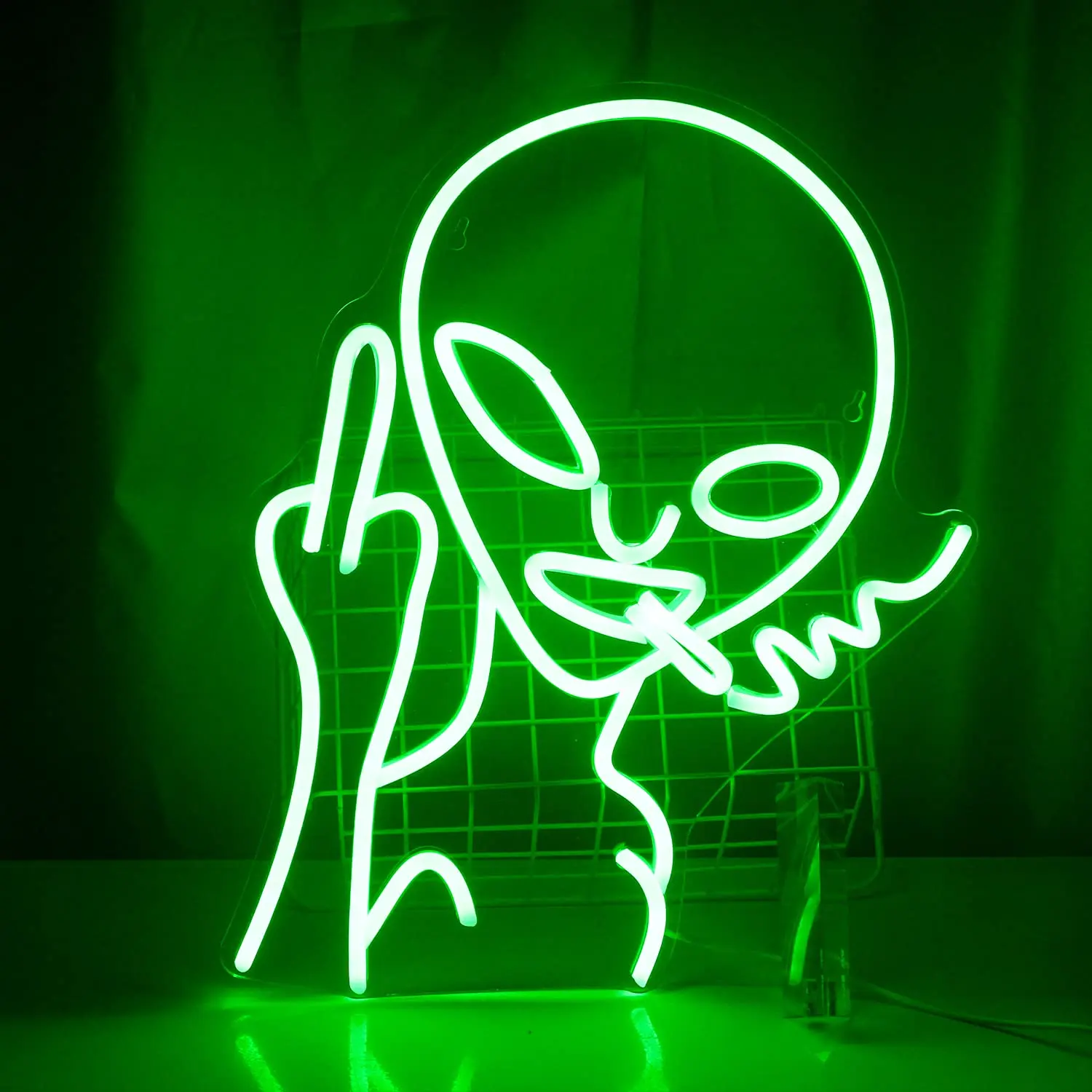 product smoking alien neon lights for wall decor green usb decorative led neon signs novel green alien neon signs-2