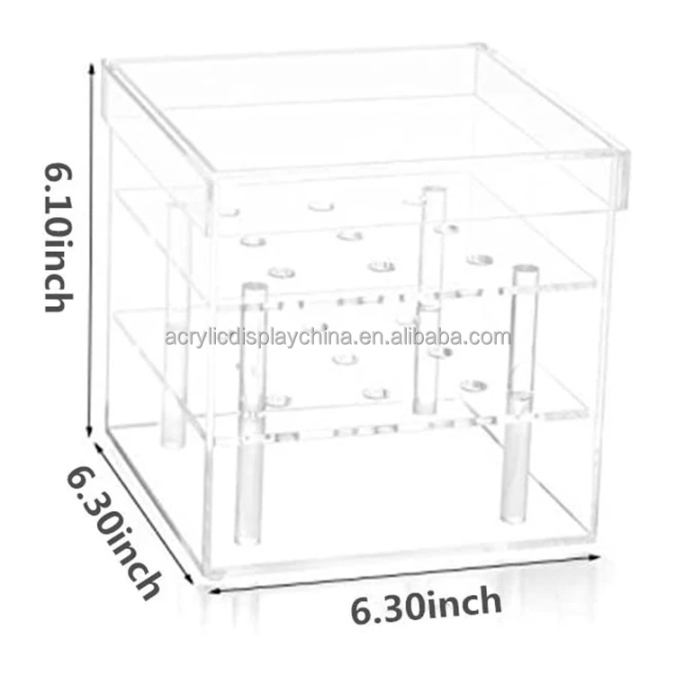 Acrylic Flower Box Water Holder Square Vase With Removable 2 Tiers 9