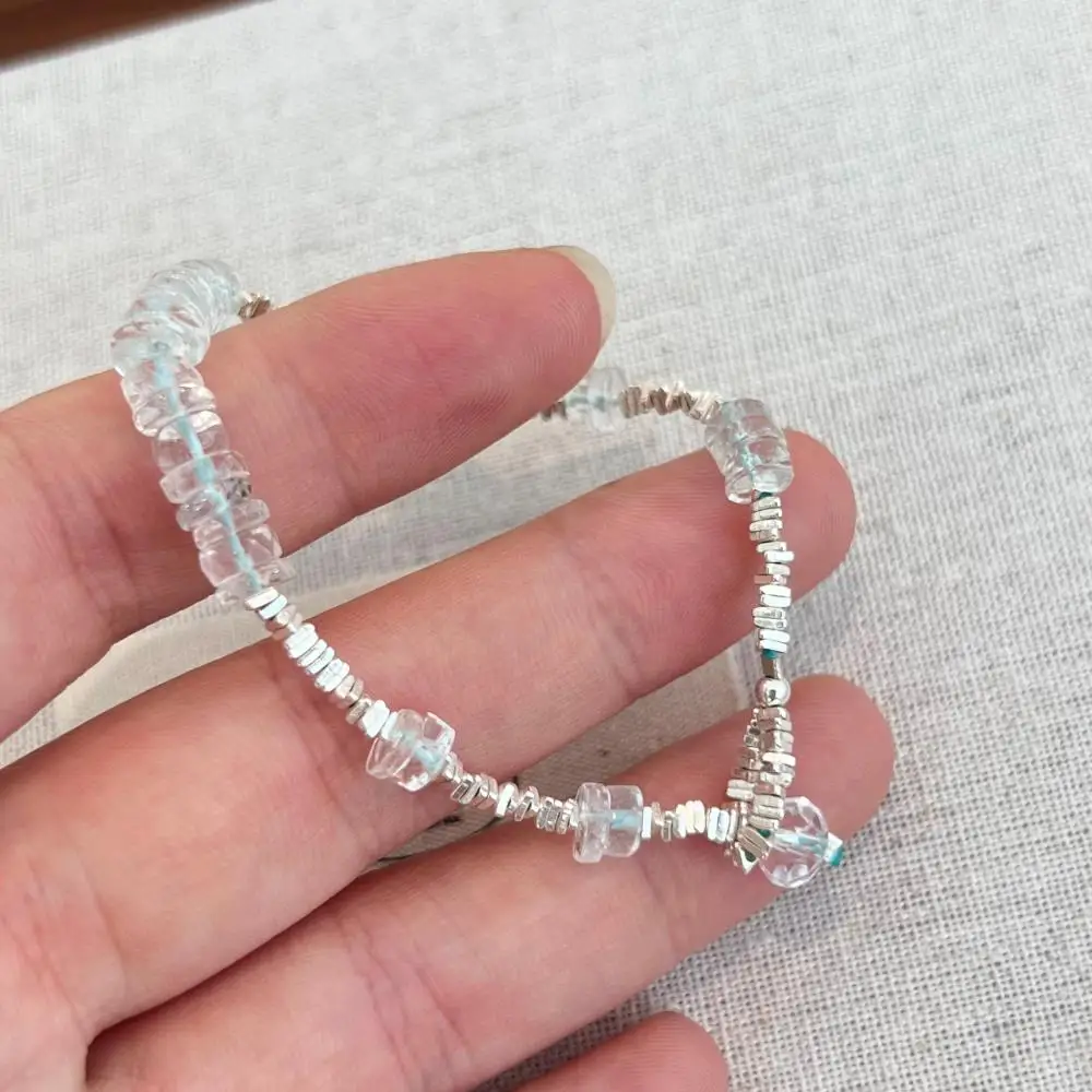 KAKODIY Summer Casual 925 Sterling Silver Jewelry Transparent Natural Topaz Bead Chain Bracelet detail 9