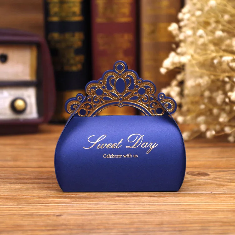 Cheap Factory Price Candy Tray Box Candy Birthday Box Bride Groom Candy Box with Crown Shape