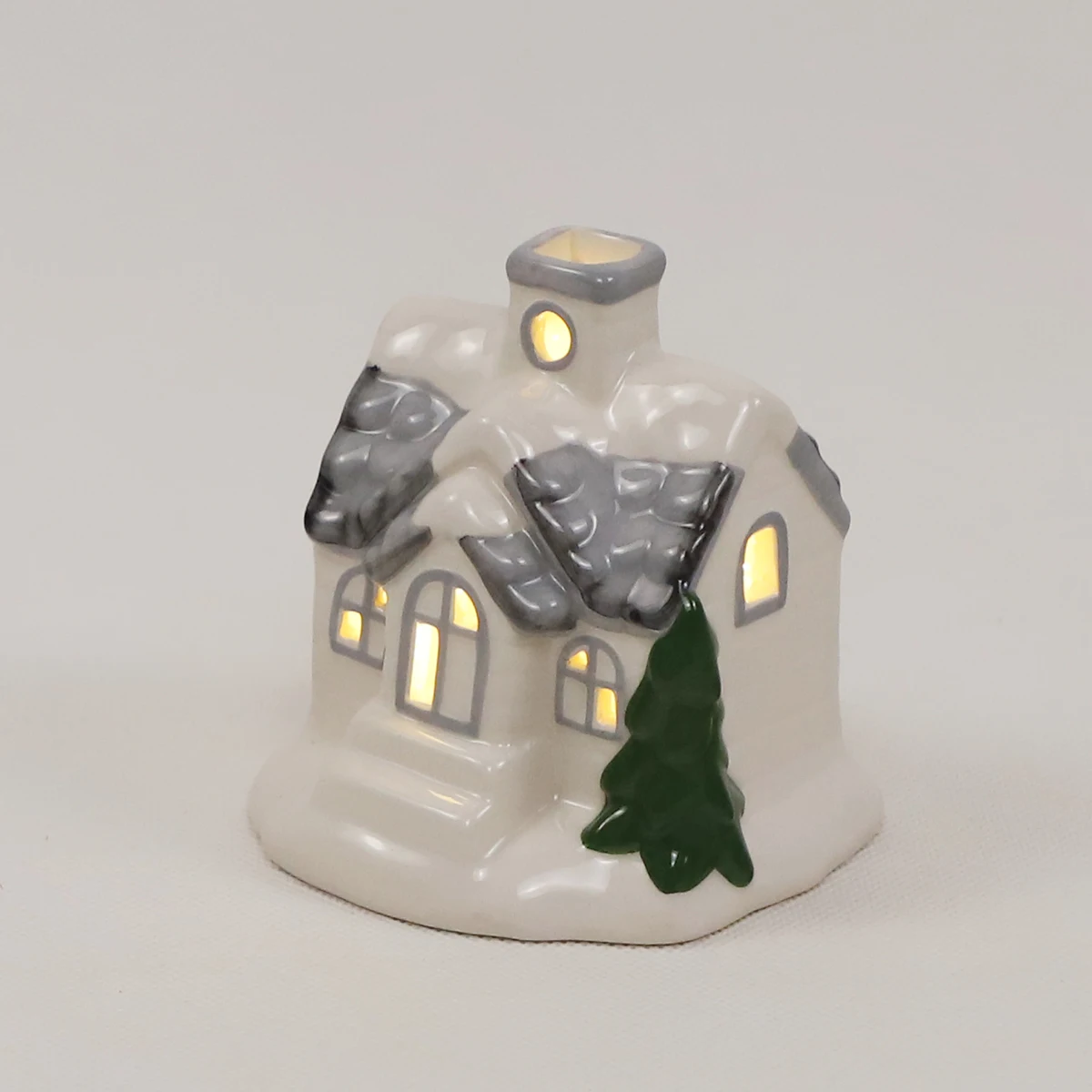 home decor christmas ceramic village house led lights ornament christmas craft supplies