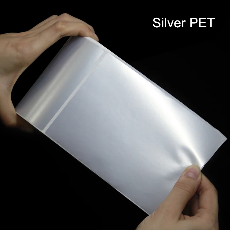 Custom Size Blank 50x25mm PET Film Printing Silver Blank Label Paper ...