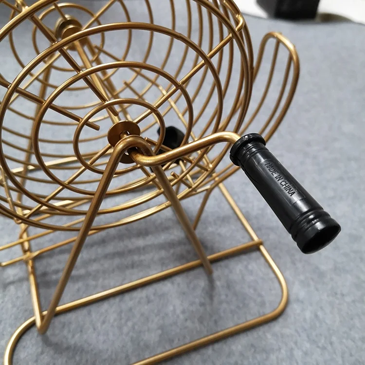 Делюкс 6 дюймов бинго металлическая проволочная клетка игра комплект с чаша 75 150