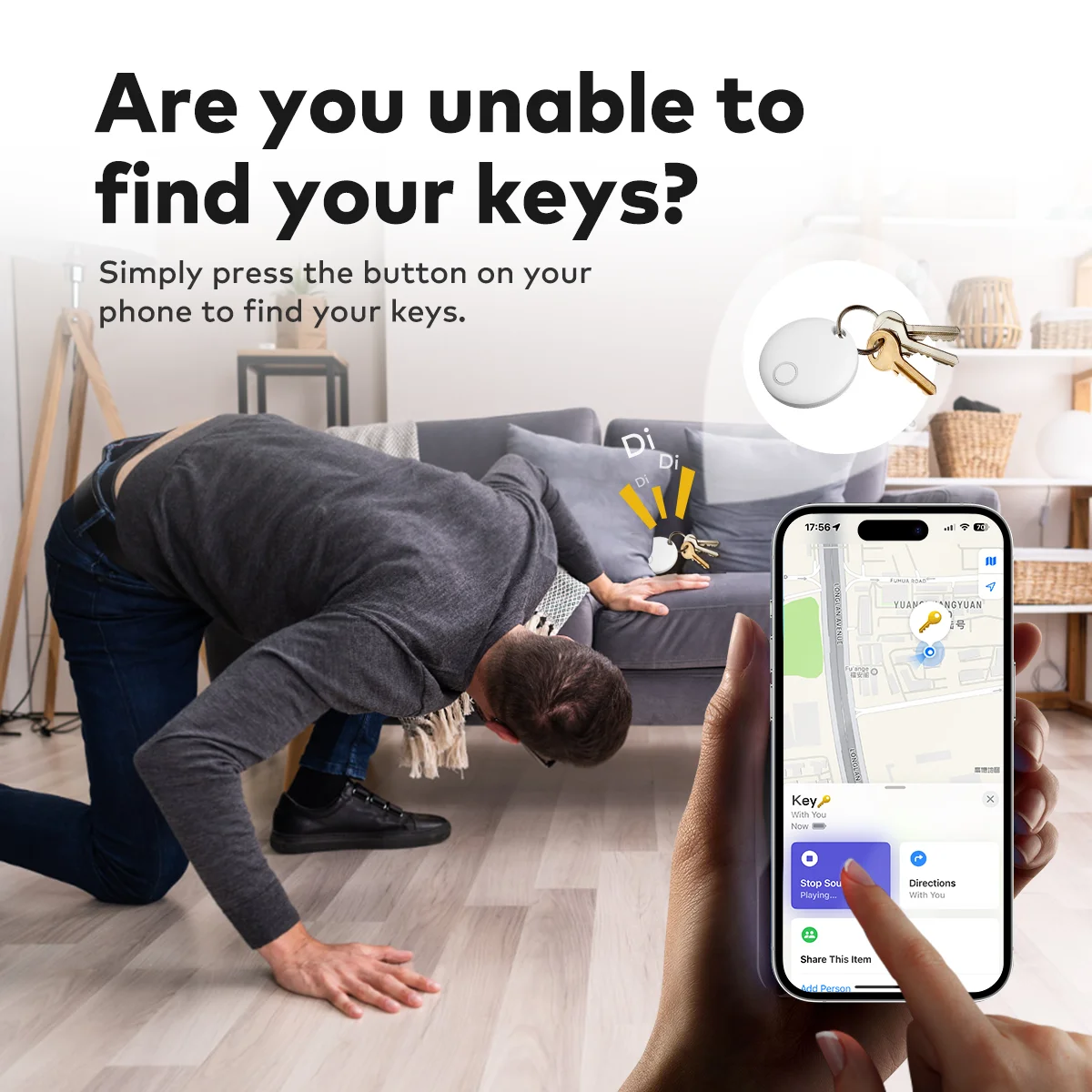 IP66 Waterproof Electric Detonator for Selfdefense Luggage Tracker Key Finder Item Locator Works with Find My Air Tracker Tags