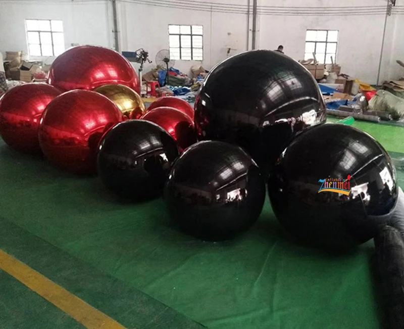 Large Shiny Black PVC Inflatable Mirror Ball Giant Balloon for Event ...