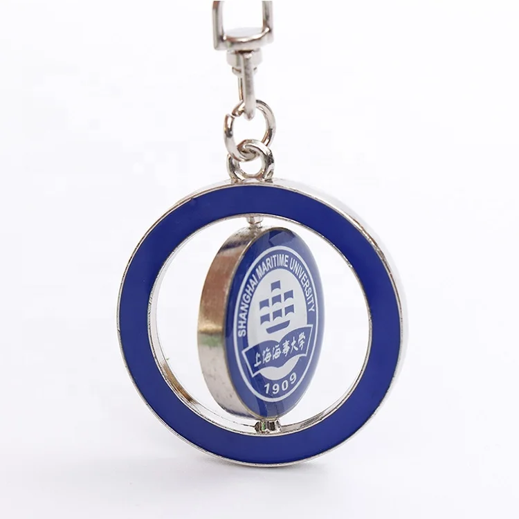 Sublimation Rotatable Keychains Sublimation Double-sided  Metal Round Shape Keychain Sublimation Keychain