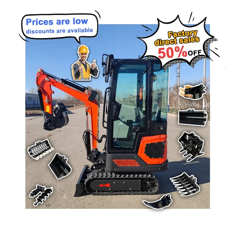 Горячая Распродажа 1000 кг 1200 кг мини-экскаватор с закрытой кабиной дешевый экскаватор