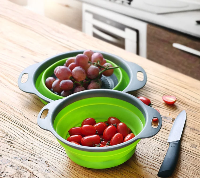 Термостойкий дуршлаг с зажимом, ситечко для чая, большая силиконовая корзина для кухонной раковины