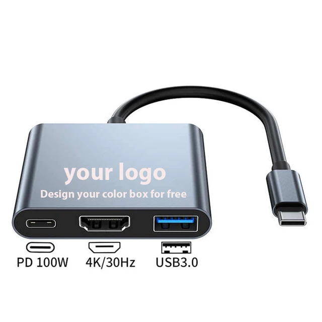 Cheap Type C TO HDMI-compatible USB3.0 PD Converter Adapter 3 In 1 fast charging multi USB Hub for ps5