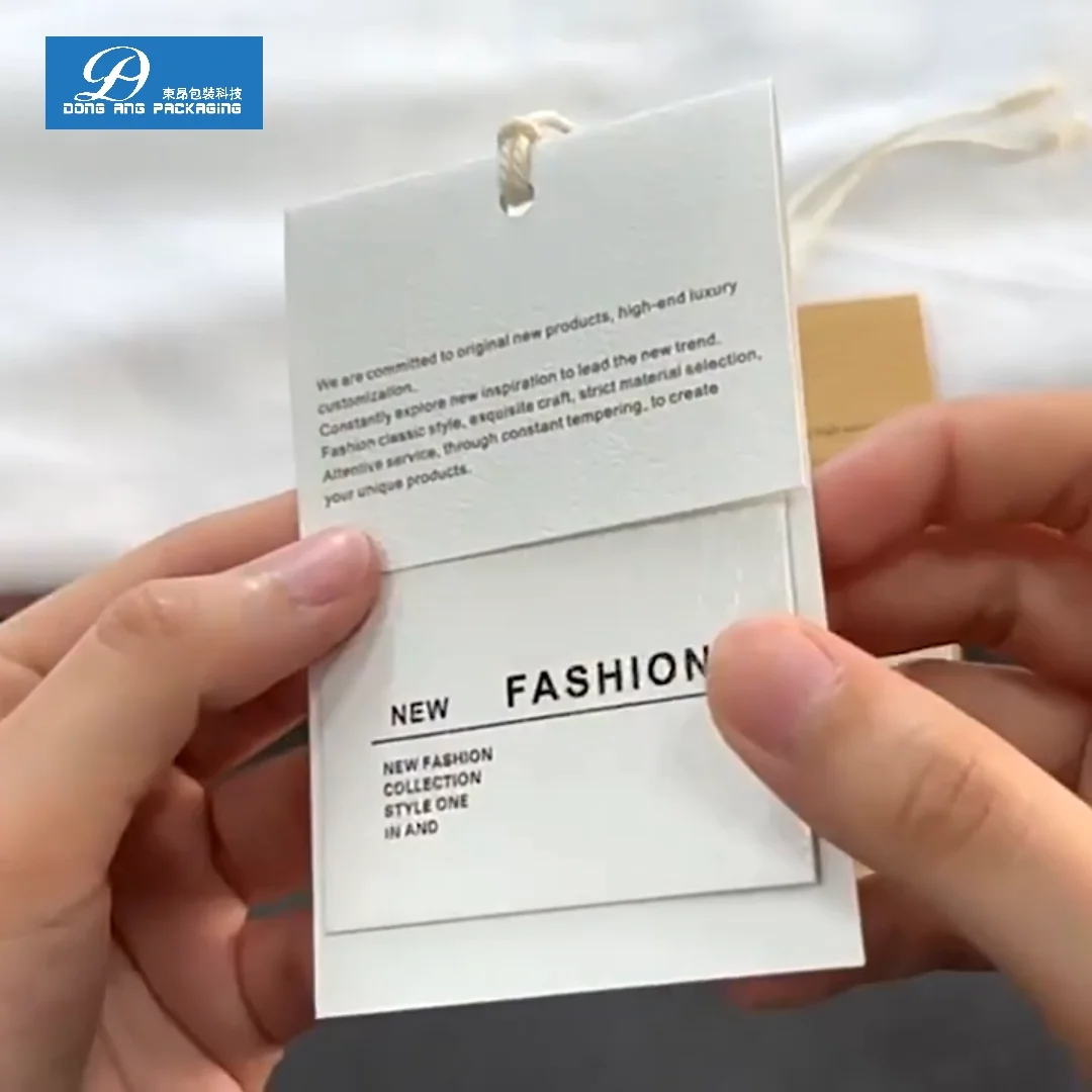 Luxury Custom Logo Card Embossed Recycled Clothing Garment Swing ...