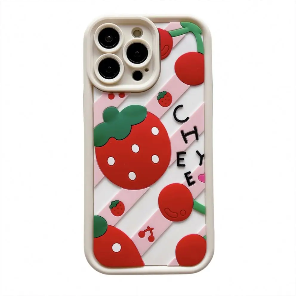 3D Cute Peach Funny Strawberry Mobile Phone Cases for Iphone 7 8 X Xr Xs Max 11 12 13 14 15 16 Pro Max Female Cartoon Cover 3D Cute Peach Funny Strawberry Mobile Phone Cases for Iphone 7 8 X Xr Xs Max 11 12 13 14 15 16 Pro Max Female Cartoon Cover