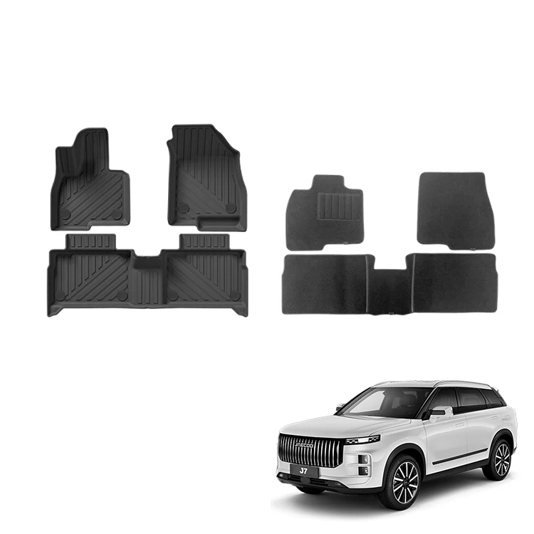 Tapete de Piso Duplo LHD para Chery Jaecoo J7 Acessórios Tapetes de Borracha Impermeáveis TPE 5D para Interior do Carro Acessório Interior