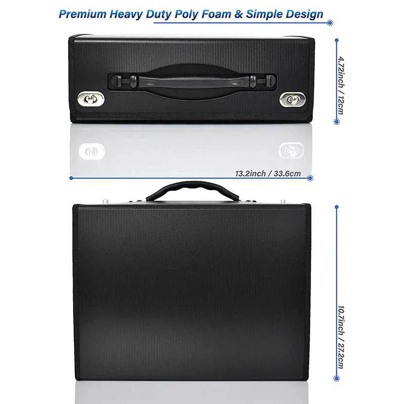 Customized A4 Size Zip Expanding Leather Portfolio File Folder