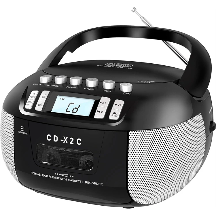 CD Player with Battery Powered AM FM Radio Portable Boombox & CD Cassette Player Combo