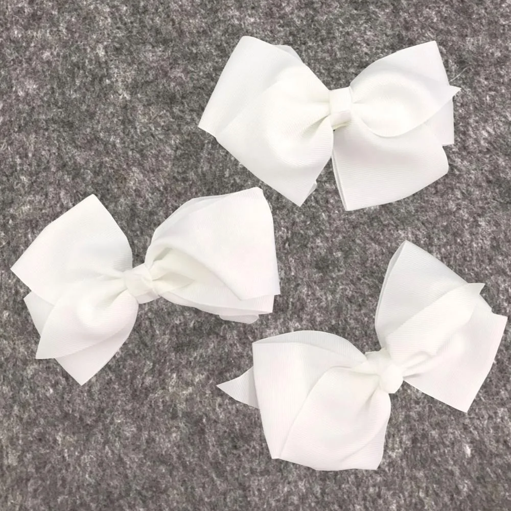 Лидер продаж, корсажная лента из 100% полиэстера, белый аксессуар для волос, бант
