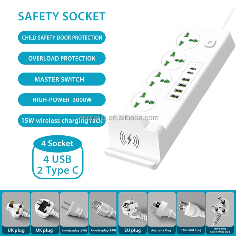 Multi Functional Portable Mobile Universal Power Socket with Wireless ...