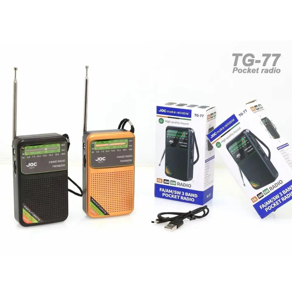 高感度JOCミニamfm swフルバンドラジオ受信機TG-66充電式モバイル