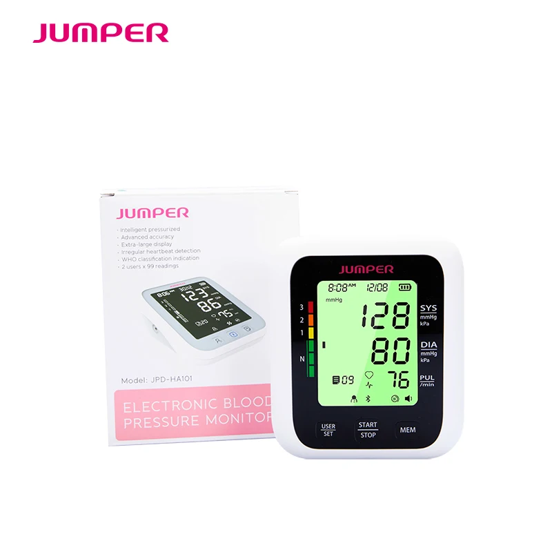 Jumper Medical HA100 Digital Arm Blood Pressure Monitor with Automatic Irregular Heartbeat Detection & Arrhythmia Reminder