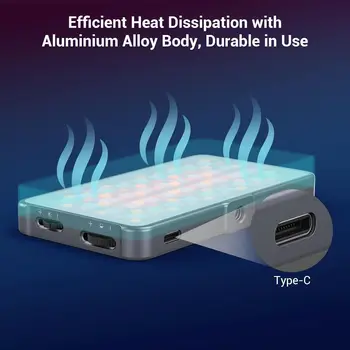 For SmallRig P96L Mini RGB 2500-8000K Portable Aluminum Alloy Video Light with Power 3489BC detail image