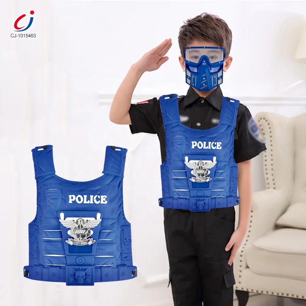 chengji vente chaude 9pcs enfants en plastique pistolet école costume rôle  jouer jeu jouet police ensemble