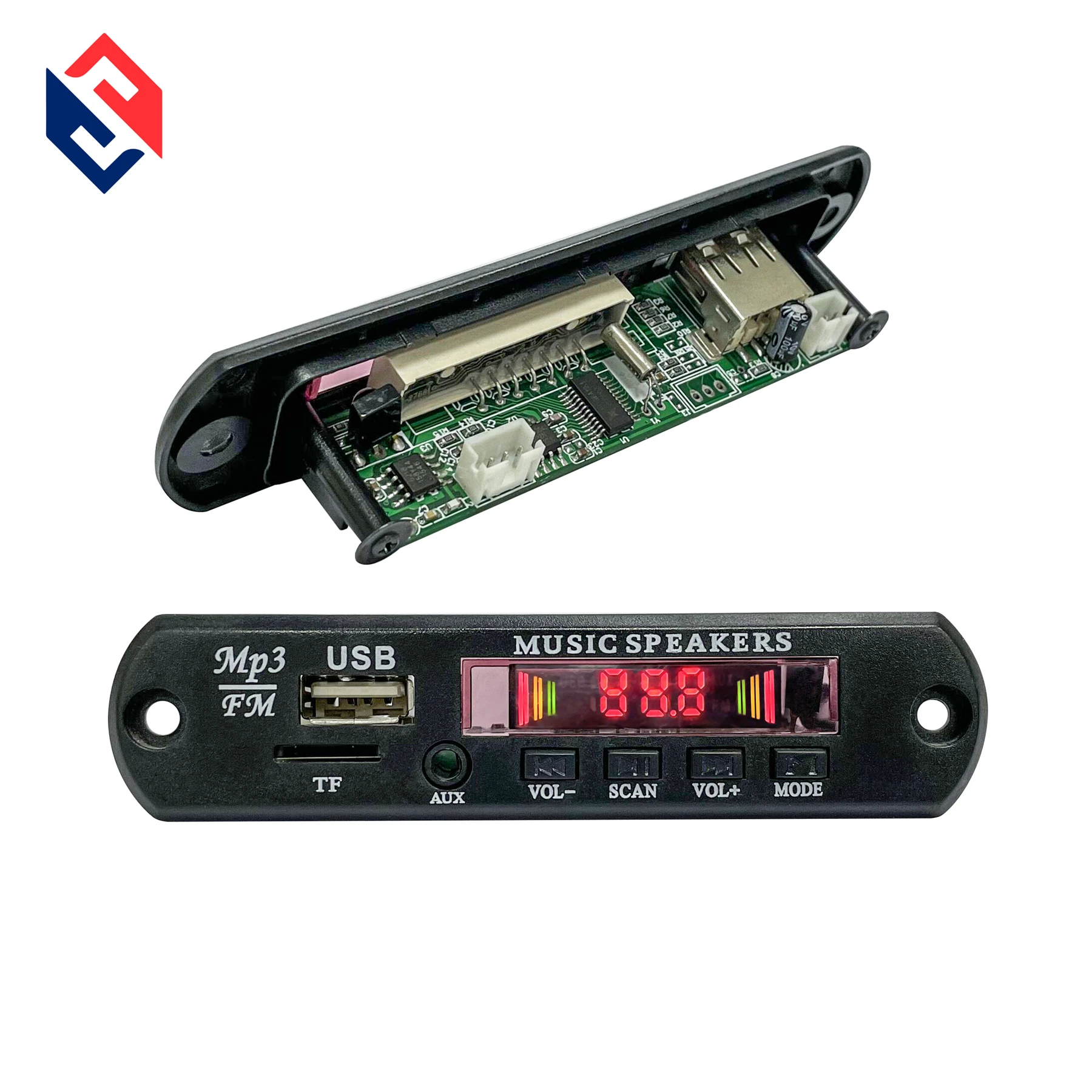 thumbnail interactive-video image 1 of 5V Bluetooth Decoder Board With FM Radio, MP3, TF/SD Card Slot – LCD Display 1 of 4