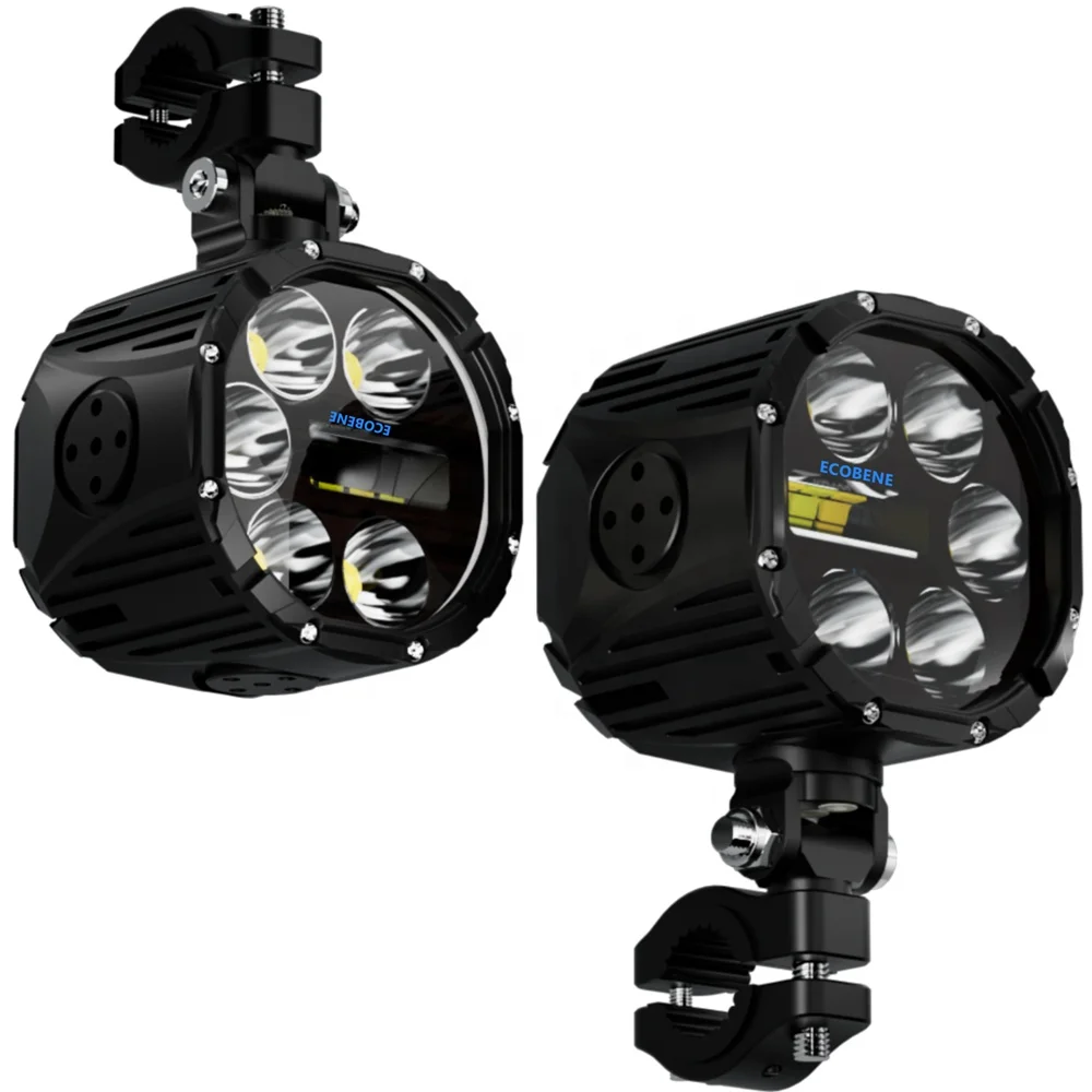 TIYPEOR 24000lm 200W High Power Motorcycle Auxiliary Spotlight Wireless Switch IP68 CNC Aluminum Tangent Hi/Lo Beam Fog Light