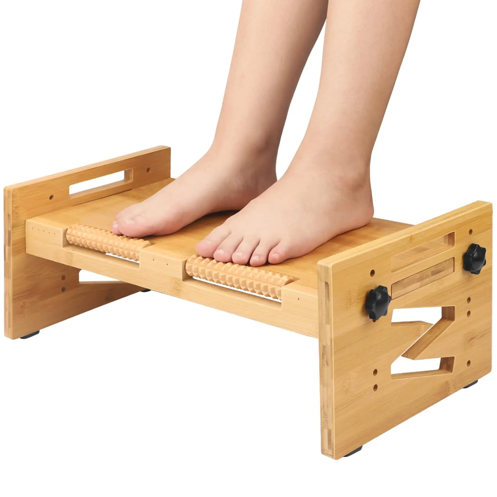 Modern 5-Speed Adjustable Height Anti-Slip Office Desk Footrest Health Chair Foot Massage Decompression with Storage Roller