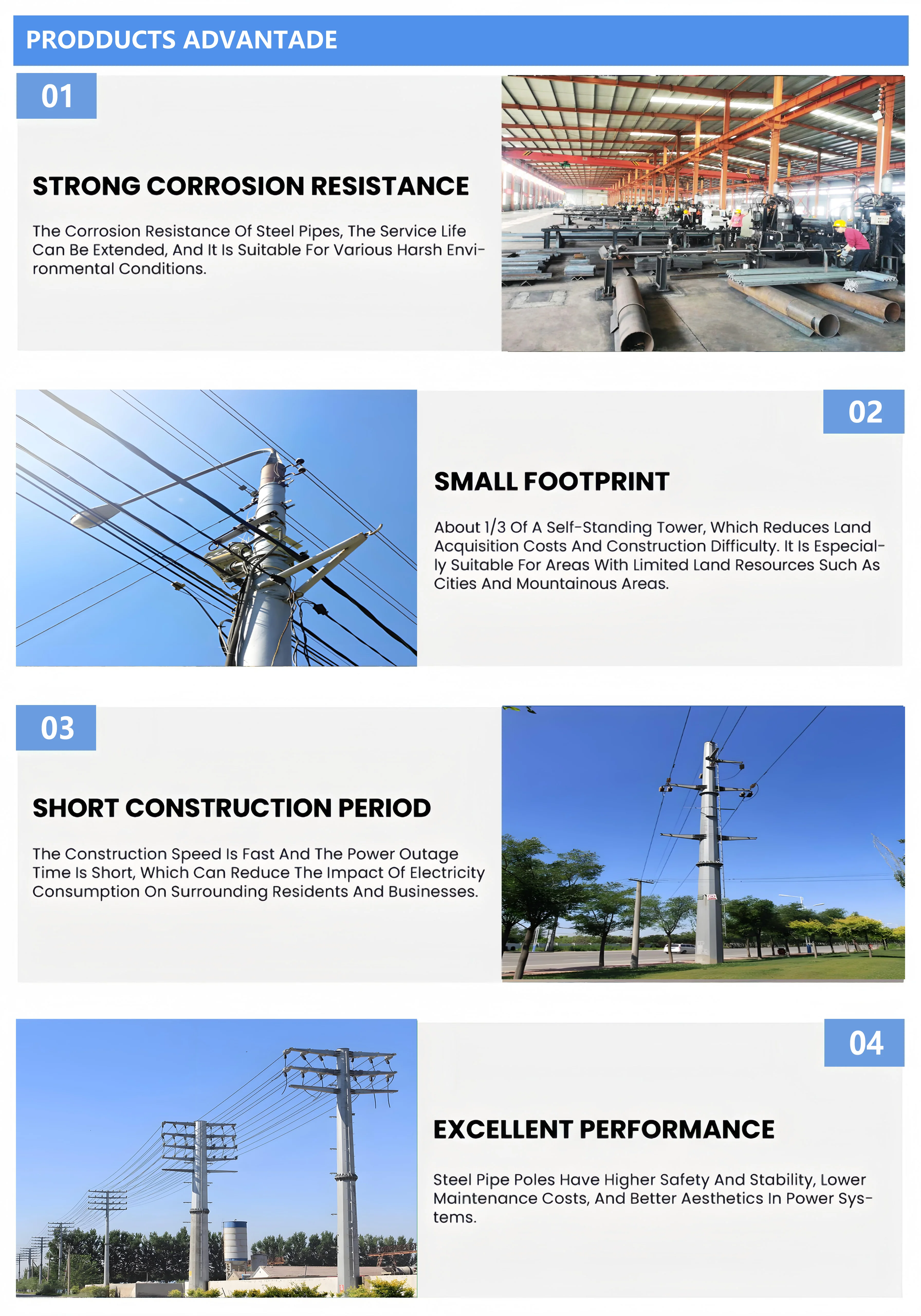 product hot dip galvanized substation steel power transmission tower 10m 60m height electric transmission line mast-5
